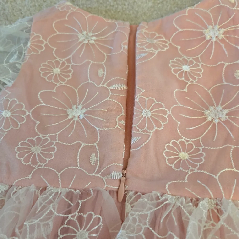 Mayoral Special Occasion Pink Floral Lace Dress